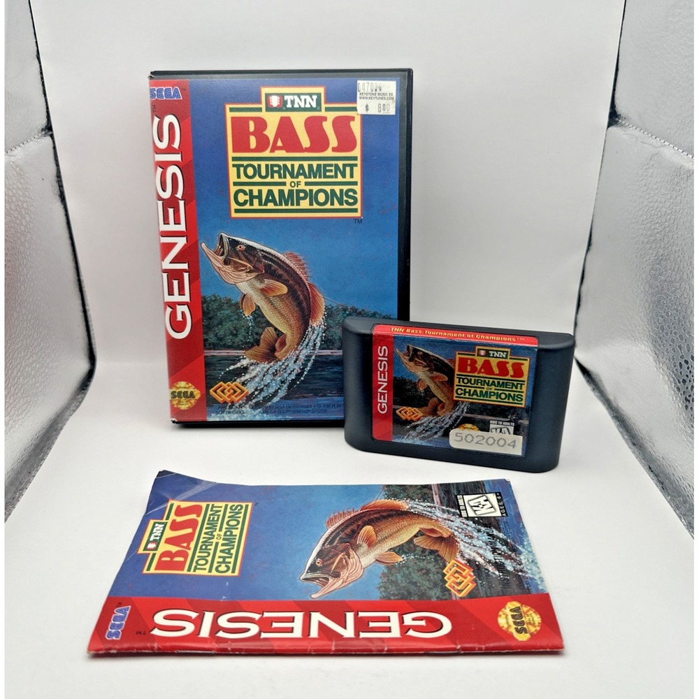 TNN Bass Tournament of Champions Sega Genesis 1993 CIB Complete w Manual